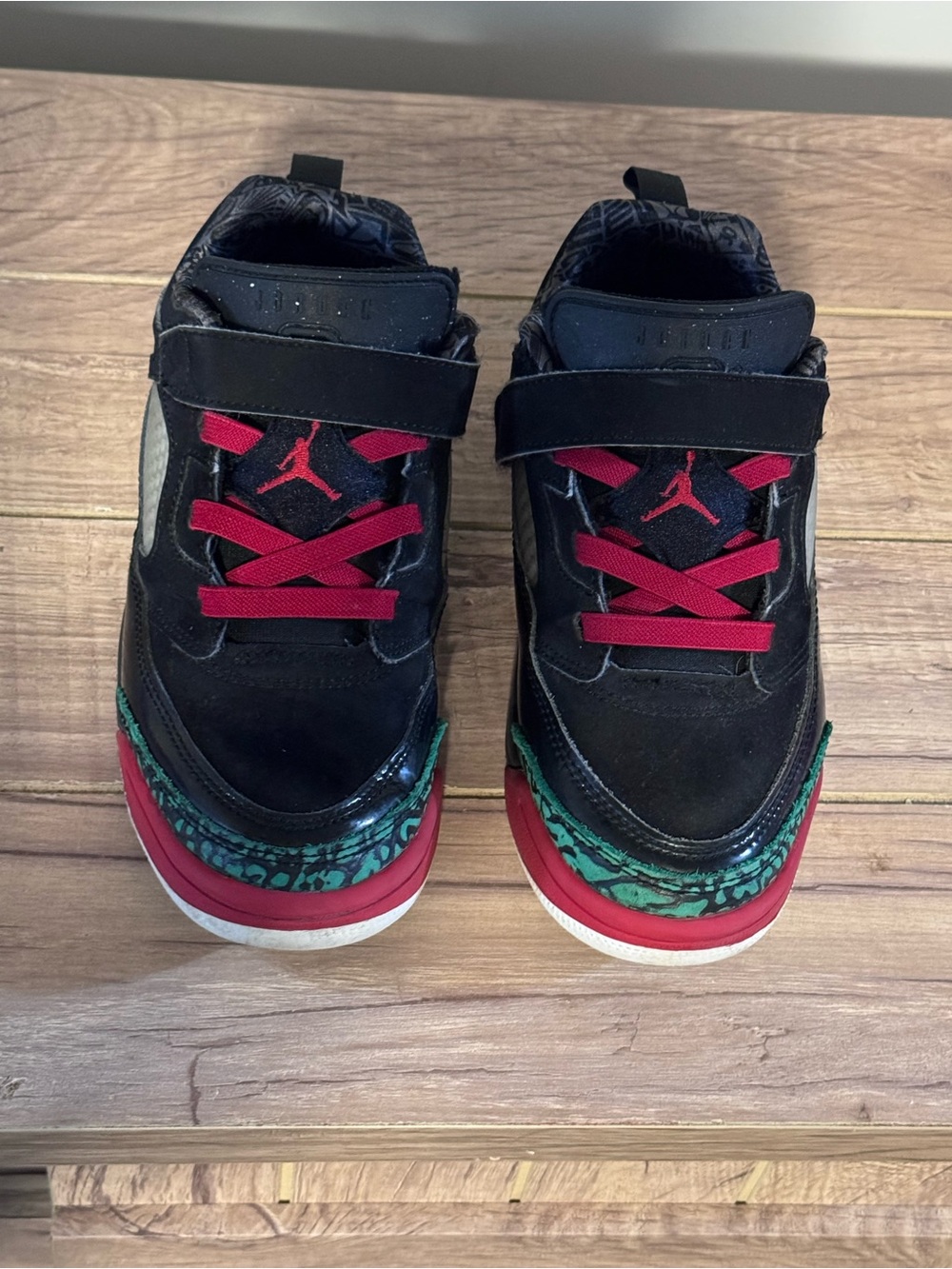 Jordan Kids Black, Red & Green Low-Top Sneakers